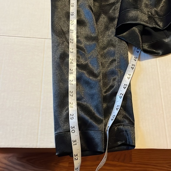 New-a new day-6-black-high-rise, satin, pleated, wide leg, slouchy, cargo pants. - Picture 15 of 15